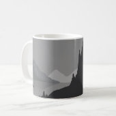 Einfache Kaffeetasse mit grauer Berglandschaft (Vorderseite Links)
