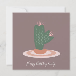 Einfache kaktusartige Illustration zum Geburtstag