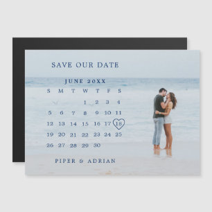 Einfache Kalender Foto-Overlay Save-the-Date Magneteinladung