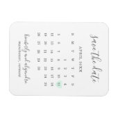 Einfache Kalenderpastel Grünes Herz Save the Date Magnet (Horizontal)