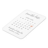 Einfache Kalenderpfeife Herzstück Save the Date Magnet (Linke Seite)