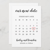 Einfache Kalenders Rotes Herz Hochzeit ändern das Ankündigung (Vorne/Hinten)