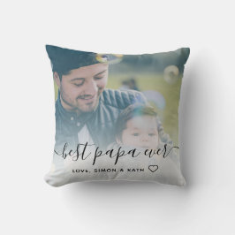 Einfache Kalligrafie Bestes Foto Papa Ever Kissen