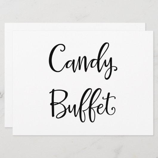 Einfache Kalligrafie | "Candy Buffet" Hochzeitszei (Vorne/Hinten)