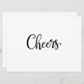 Einfache Kalligrafie | Cheers Wedding Bar Sign (Vorne/Hinten)