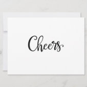 Einfache Kalligrafie | Cheers Wedding Bar Sign (Vorderseite)