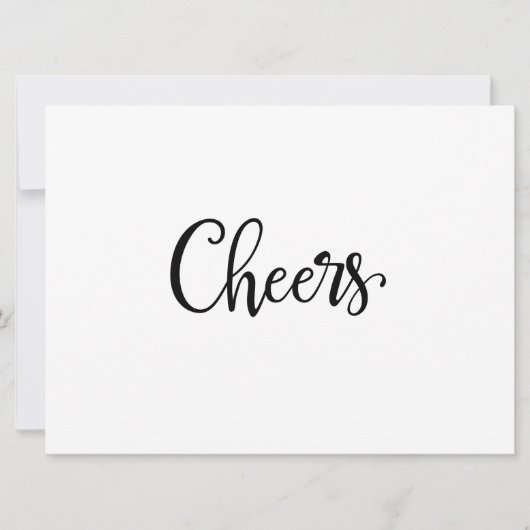 Einfache Kalligrafie | Cheers Wedding Bar Sign (Vorderseite)