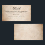 Einfache Kalligrafie Details rustikales Pergament  Begleitkarte<br><div class="desc">Erstellen Sie Ihre eigenen, einfachen Hochzeitskassenkarten auf einem rustikalen Pergament Papier DIY-Vorlage, die Sie mit Ihren personalisierten Einladungen aufnehmen können. Sie können Ihre Unterkünfte, uAwg, Anleitungen zu Ihrem Empfang hinzufügen, oder eine einfache Richtlinie für Ihre Gäste, um Ihre Hochzeitswebsite Karo, um auf dem neuesten Stand über alle Details bleibe. Das...</div>