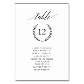 Einfache Kalligrafie Elegante Hochzeitstisch-Tisch Tischnummer (Rückseite)