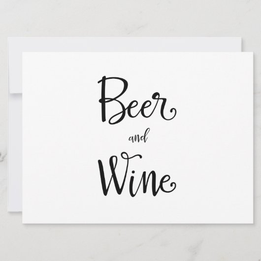 Einfache Kalligrafie | Empfang Bier und Wein Unter Einladung (Vorderseite)