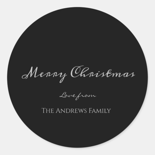 Einfache Kalligrafie Frohe Weihnachtsklassiker Sti Runder Aufkleber (Vorderseite)