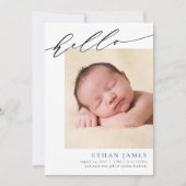 Einfache Kalligrafie-Geburtserklärung Einladung (Vorderseite)
