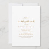 Einfache Kalligrafie|Gold Back Wedding Brunch Einladung (Vorderseite)
