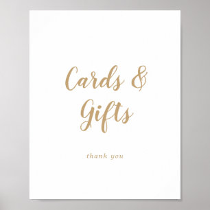 Einfache Kalligrafie Gold Hochzeitskarten und Gesc Poster