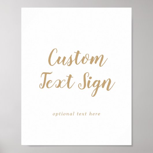 Einfache Kalligrafie | Gold Wedding Custom Text Si Poster (Vorne)
