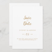 Einfache Kalligrafie|Goldene Hochzeit retten das D Save The Date (Vorne/Hinten)