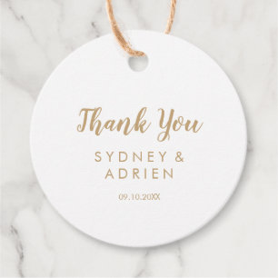Einfache Kalligrafie Goldene Rückseite Hochzeit Da Geschenkanhänger