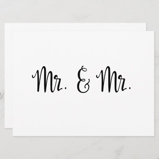 Einfache Kalligrafie | Herr und Herr Ehezeichen (Vorne/Hinten)