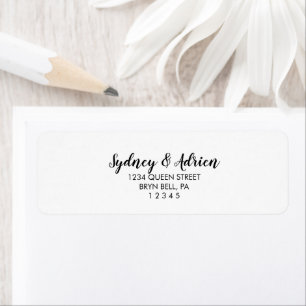 Einfache Kalligrafie-Hochzeitseinladung Rücksendea