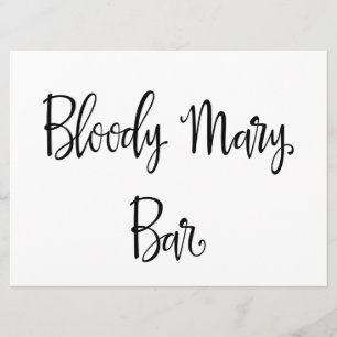 Einfache Kalligrafie   Hochzeitsschild Bloody Mary Einladung