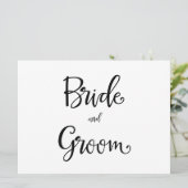 Einfache Kalligrafie | Hochzeitszeichen "Braut" un (Stehend Vorderseite)