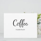 Einfache Kalligrafie | Hochzeitszeichen "Kaffee" (Stehend Vorderseite)