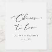 Einfache Kalligrafie jubelt Liebe Hochzeit Weinetikett (Einzelnes Label)