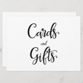 Einfache Kalligrafie | "Karten und Geschenke" Unte Einladung (Vorne/Hinten)