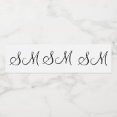 einfache Kalligrafie minimale Monogramm Logo hinzu Wasserflaschenetikett (Einzelnes Label)
