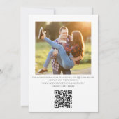 Einfache Kalligrafie Minimalistisch zwei Foto QR-C Einladung (Rückseite)