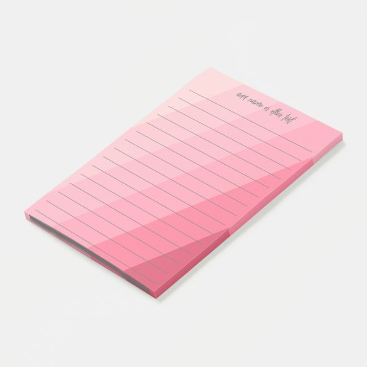 Einfache Kalligrafie mit Retrostreifen - rosa Rosa Post-it Klebezettel (angewinkelt)