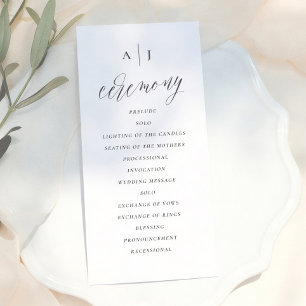 Einfache Kalligrafie mit Skript Elegante Hochzeit Programm