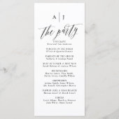 Einfache Kalligrafie mit Skript Elegante Hochzeit Programm (Rückseite)