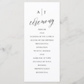 Einfache Kalligrafie mit Skript Elegante Hochzeit Programm (Vorderseite)