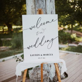 Einfache Kalligrafie Moderne Hochzeit Willkommen Poster