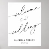 Einfache Kalligrafie Moderne Hochzeit Willkommen Poster (Vorne)