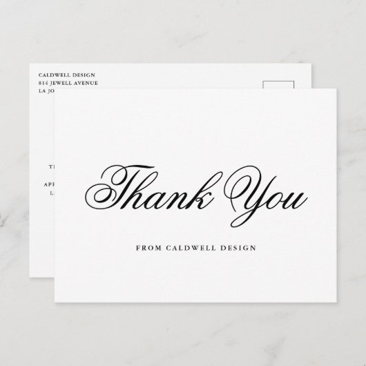 Einfache Kalligrafie Modernes Geschäft Postkarte (Vorne/Hinten)