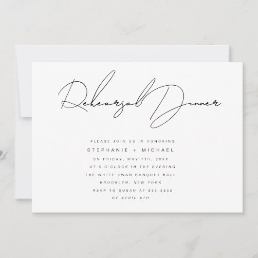 Einfache Kalligrafie Probe Einladung (Vorderseite)