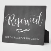 Einfache Kalligrafie reserviert Sitzhochzeitzeiche Fotoplatte (Seite)