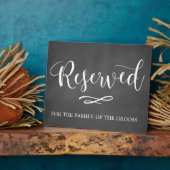 Einfache Kalligrafie reserviert Sitzhochzeitzeiche Fotoplatte (Seite)