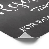 Einfache Kalligrafie reserviert Sitzhochzeitzeiche Poster (Ecke)