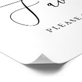 Einfache Kalligrafie Rustikale Gastgeschenke Hochz Poster (Ecke)