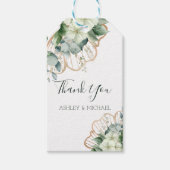 Einfache Kalligrafie Rustikale Grünpflanzen Hochze Geschenkanhänger (Vorderseite)