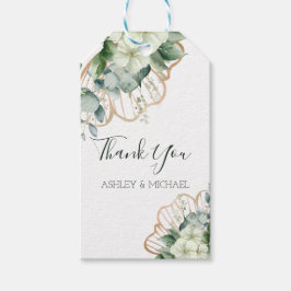 Einfache Kalligrafie Rustikale Grünpflanzen Hochze Geschenkanhänger