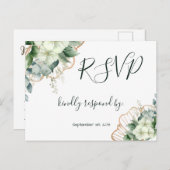 Einfache Kalligrafie Rustikale Grünpflanzen Hochze Postkarte (Vorne/Hinten)