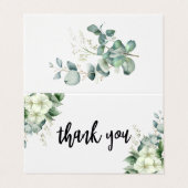 Einfache Kalligrafie Rustikale Grünpflanzen Hochze Visitenkarten (Außenseite Aufgefaltet)