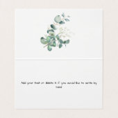 Einfache Kalligrafie Rustikale Grünpflanzen Hochze Visitenkarten (Innenseite Aufgefaltet)