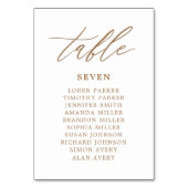 Einfache Kalligrafie Rustikale Hochzeitsstiftung T Tischnummer (Rückseite)