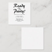 Einfache Kalligrafie Schwarz-Weiß | Grad Party Begleitkarte (Vorne/Hinten)