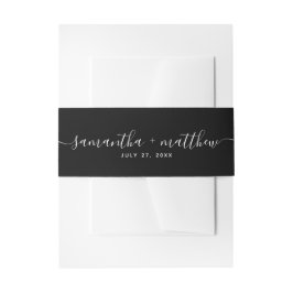 Einfache Kalligrafie Script Black Wedding Einladungsbanderole